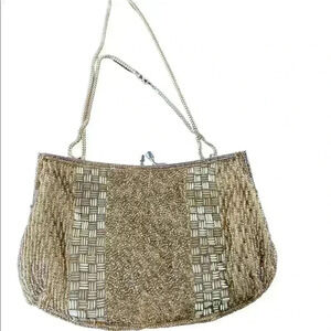 Vintage Gold Beaded purse - made in Hong Kong